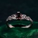 Infernal Grace: Sterling Silver Ring with Deep Red Garnet
