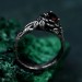 Bloom of Shadows: Gothic Garnet Lotus Ring