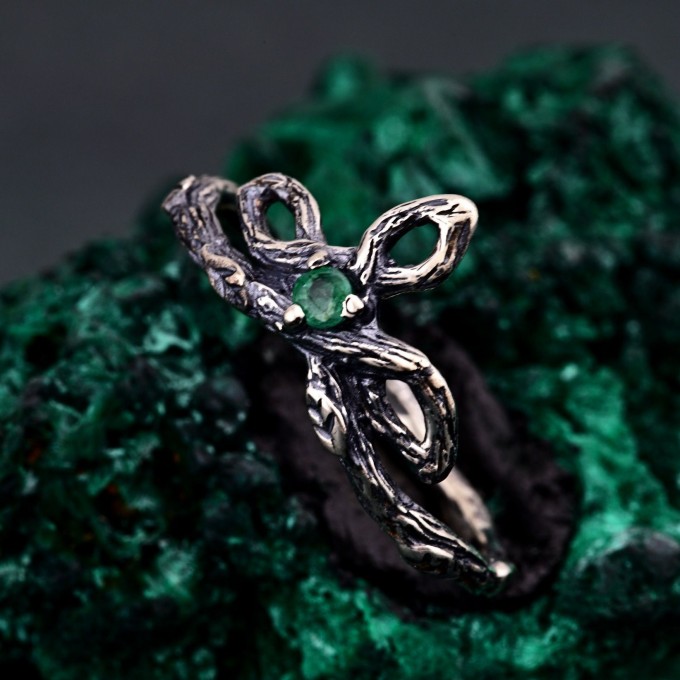 Fairy Theme Tiny Branch Ring: Enchanted Dryad Design