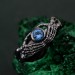 Celtic Knot Blue Topaz Fantasy Ring with Skeleton Hand Design - Gothic Engagement Jewelry