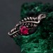 Ruby Fern Branchlet Ring: Whispering Fern Design