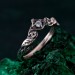 Dainty Celtic Floral Ring – Silver Chevron Woodland Wedding Jewelry