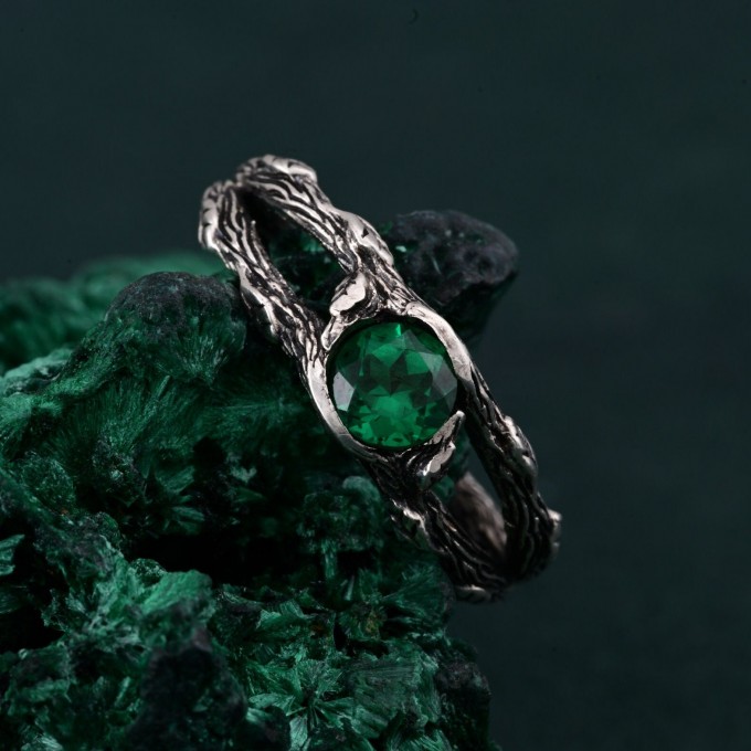 Gothic Noir Silver Band - Shadowed Elegance Nightfall Ring