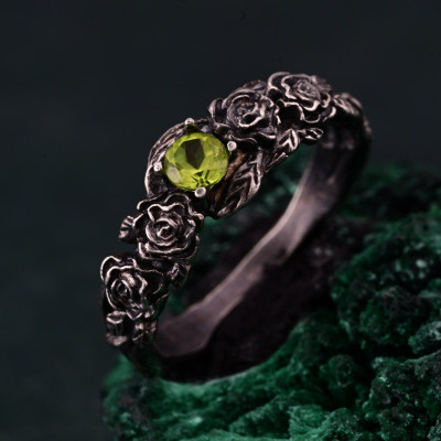 Blossom Silver Ring, Nature's Elegance Silver Ring, Floral Twig Accent Ring, Dainty Branch Delight Ring, Flower on Silver Twig Ring