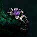 Floral Triple Moon Goddess Ring in Silver