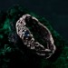 Elegant Topaz Leaf Ring – Silver Nature-Inspired Gemstone Ring for Women
