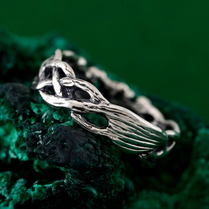 Elegant Ring Forest Harmony - Silver Branches Inspired by Nature