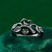 Unisex Gothic Wedding Ring – Witchy Statement Ring, Silver Geometric Design, Unique Gothic Jewelry for All Genders
