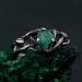 Celtic Emerald Silver Ring - Classic Elegance in Celtic Jewelry