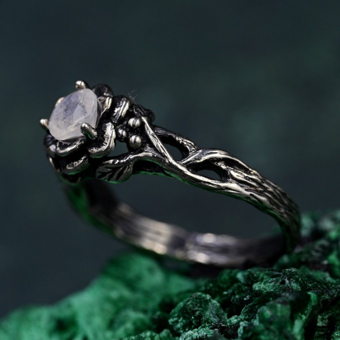 Oxidized Sterling Silver Serenity Ring