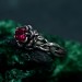 Flame of the Lotus: Gothic Ruby Ring
