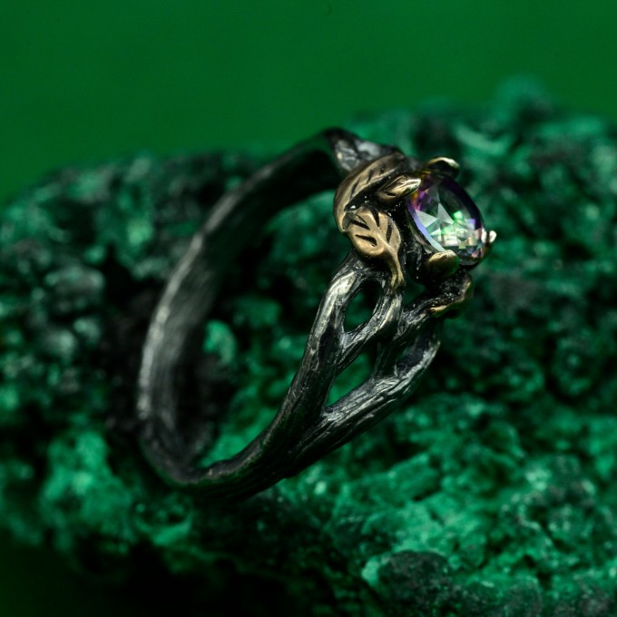 Enchanted Mystic Ring - Artisan Crafted Sterling Silver Twig Band