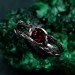Unique Garnet Celtic Ring – Double Branch Design, Woodland Nature Engagement Ring in Alternative Fairy Style for Women