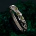 Enchanted Forest Peridot Ring - Elven Leaf Engagement Ring