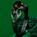 Enchanting Ring with Branch and Blossom - Forest Ring with Garnet