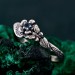 Floral Sterling Silver Ring with Blue Topaz