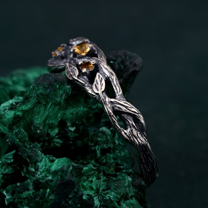 Elegant Braid Tree Branch Ring for Men – Pagan Twist Branch Engagement Ring