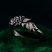 Unique Butterfly Engagement Ring – Nature-Inspired Design with Emerald, Twig Engagement Ring in Sterling Silver