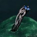 Leaves of Serenity: Gothic Blue Gemstone Ring