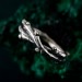 Handcrafted Silver Leaf Ring – Unique Gothic Style Wedding Band