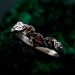 Silver Forest Chevron Wedding Band: Nature-Inspired Wooden Harmony