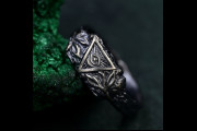 Vintage Triquetra Forest Ring, Nature-Inspired Silver Ring, Mystical Elven Jewelry, Unique Botanical Wedding Ring, Celtic Knotwork Accent