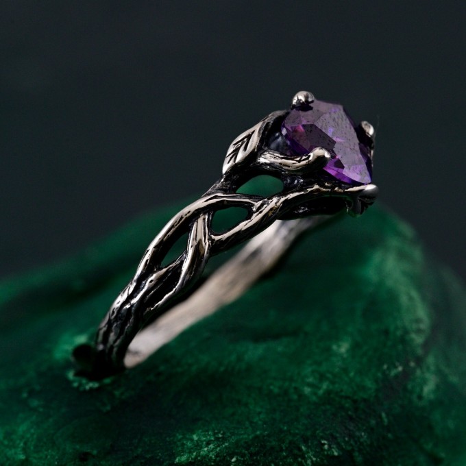 Handmade Topaz Twig Ring – Botanical Nature-Inspired Jewelry
