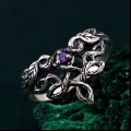Silver Tree Bark Wedding Band: Vintage Ethereal Woodland Theme Ring
