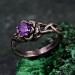 Enchanted Bloom: Gothic Sterling Silver Ring with Amethyst