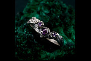 Amethyst Silver Ring - Elegant Handcrafted Gemstone Jewelry, Unique Artisan Purple Stone Ring, Gift for Her