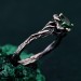 Unique Petal-Adorned Twig Ring - Floral Harmony and Botanical Elegance