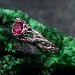 Nature-Inspired Sterling Silver Branch Ring with Ruby