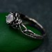 Bohemian Moonstone Lotus Ring - Unique Botanical Design