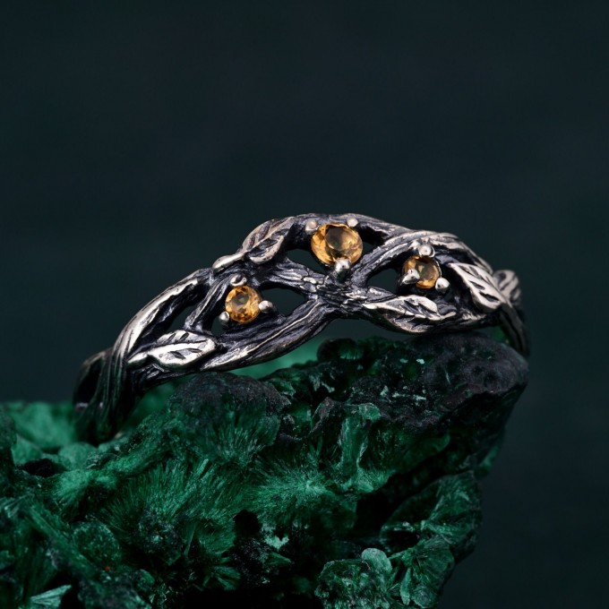 Elegant Braid Tree Branch Ring for Men – Pagan Twist Branch Engagement Ring