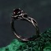 Bloom of Shadows: Gothic Garnet Lotus Ring