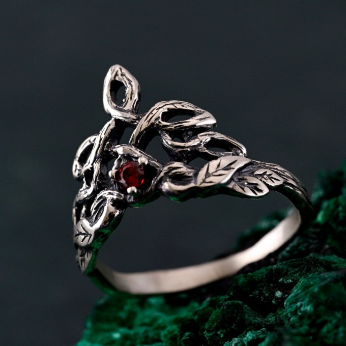 Enchanted Forest Ring - Braided Silver Band for Fantasy Engagement