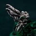 Nature's Embrace: Silver Ring with Leaf Motif and Peridot Gem