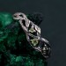Charming Peridot Silver Twig Ring - Unique Nature-Inspired Wedding Band
