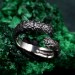 Gothic Silver Ring with Intricate Feather Motif