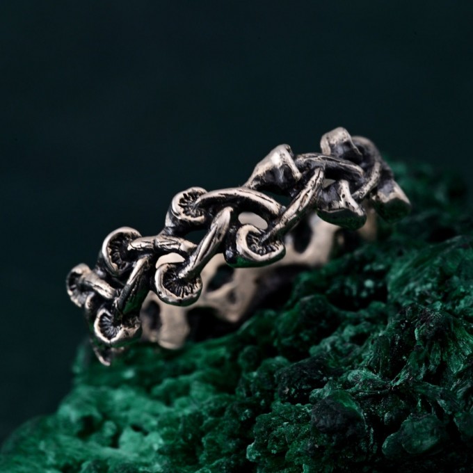 Silver Mushroom Ring: Nature-Inspired Forest Symphony Fantasy Ring