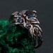 Elven Silver Ring Set with London Blue Topaz – Nature-Inspired Bridal Set, Enchanted Forest Stackable Rings, Mystical Twig Leaf Design