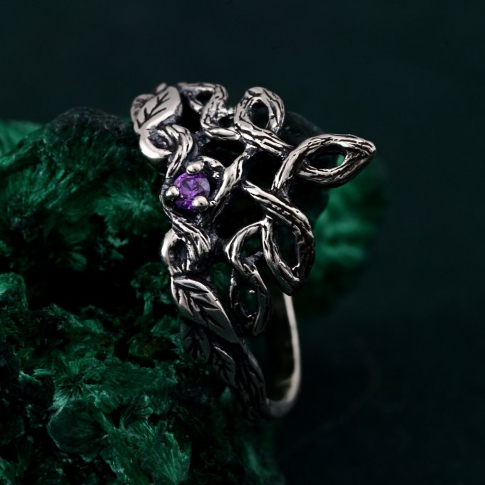 Nature-Inspired Woodland Witch Engagement Ring