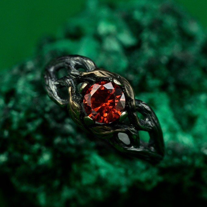 Threads of Fire: Gothic Garnet Ring