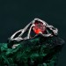 Garnet Nature-Inspired Branch Ring - Unique Silver Engagement Ring for Her