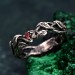 Woodland Fairycore Silver Eternity Ring – Men's Leafy Vine Engagement Band, Braided Tree Branch Silver Ring, Leaf Design Band