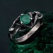 Celtic Emerald Silver Ring - Timeless Celtic Elegance