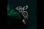 Silver Fairy Engagement Ring, Delicate Leaf Braid with Wood Bark Branch Weave, One-of-a-Kind Wedding Jewelry