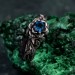 Bloom of Dusk: Gothic London Blue Topaz Rose Ring