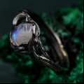 Moonlit Whisper: Gothic Moonstone Ring