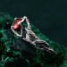 Garnet Nature-Inspired Branch Ring - Unique Silver Engagement Ring for Her